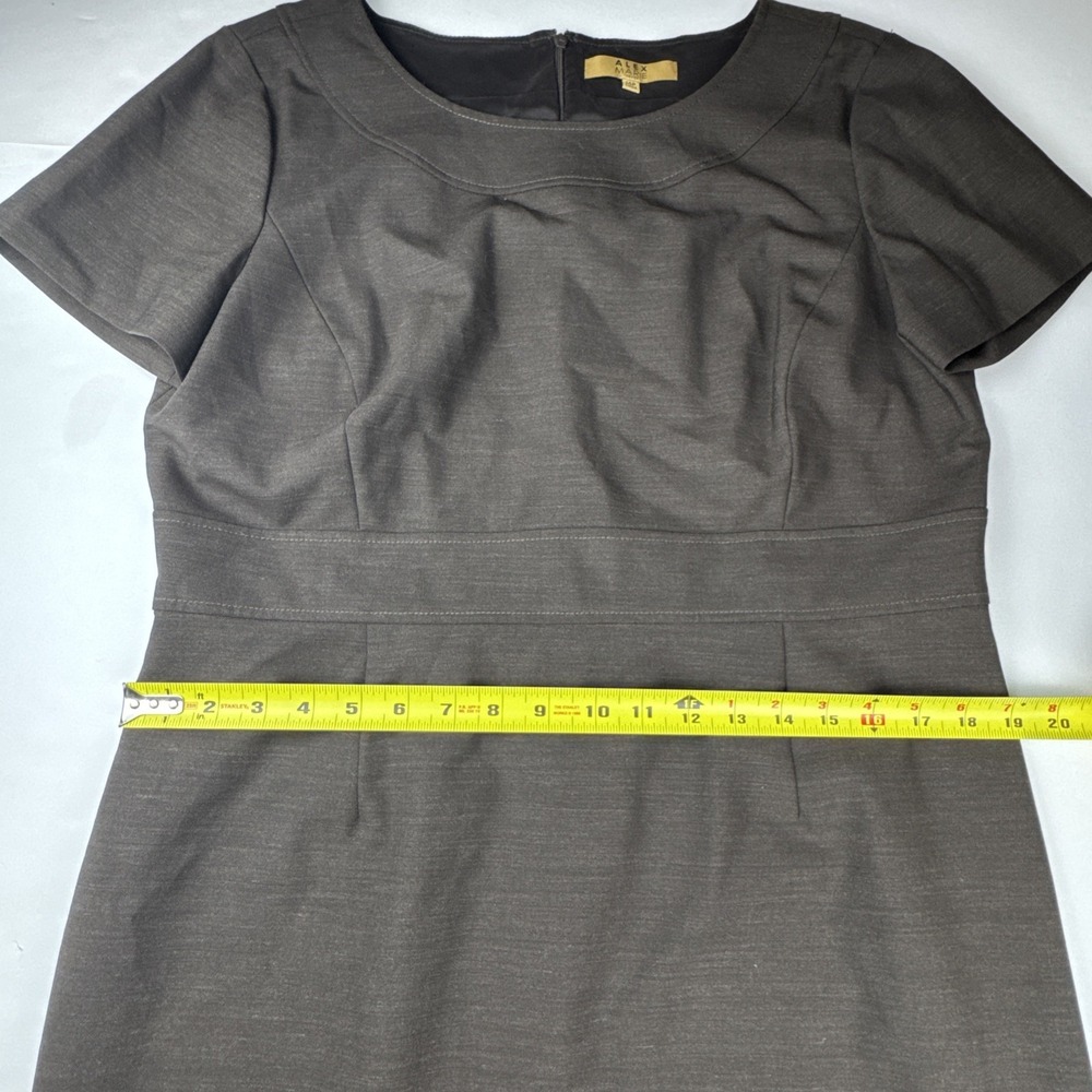 Alex Marie Womens Sheath Dress 14P Brown Wool Blend Business Professional Mod - Picture 3 of 6